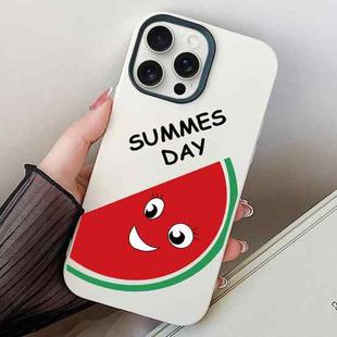 For iPhone 15 Pro Watermelon PC Hybrid TPU Phone Case(White)