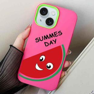 For iPhone 15 Plus Watermelon PC Hybrid TPU Phone Case(Rose Red)