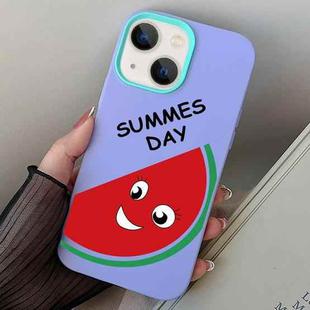 For iPhone 13 mini Watermelon PC Hybrid TPU Phone Case(Purple)