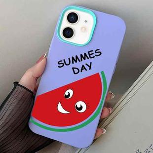 For iPhone 12 mini Watermelon PC Hybrid TPU Phone Case(Purple)