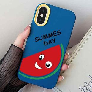 For iPhone X / XS Watermelon PC Hybrid TPU Phone Case(Royal Blue)