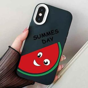 For iPhone X / XS Watermelon PC Hybrid TPU Phone Case(Black)