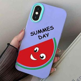 For iPhone X / XS Watermelon PC Hybrid TPU Phone Case(Purple)