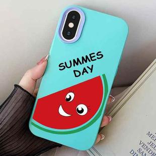 For iPhone X / XS Watermelon PC Hybrid TPU Phone Case(Sky Cyan)