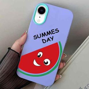 For iPhone XR Watermelon PC Hybrid TPU Phone Case(Purple)