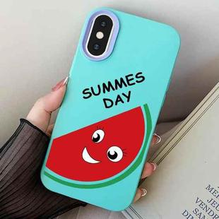 For iPhone XS Max Watermelon PC Hybrid TPU Phone Case(Sky Cyan)