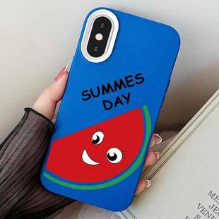 For iPhone XS Max Watermelon PC Hybrid TPU Phone Case(Blue)