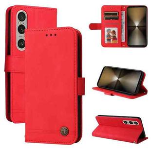 For Sony Xperia 1 VI Skin Feel Life Tree Metal Button Leather Phone Case(Red)