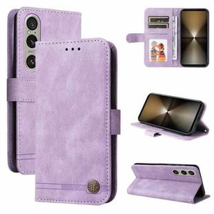 For Sony Xperia 1 VI Skin Feel Life Tree Metal Button Leather Phone Case(Purple)