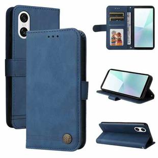 For Sony Xperia 10 VI Skin Feel Life Tree Metal Button Leather Phone Case(Blue)