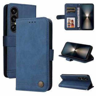 For Sony Xperia 1 VII Skin Feel Life Tree Metal Button Leather Phone Case(Blue)