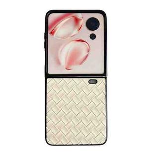 For Honor Magic V Flip Woven Texture Folding PU Phone Case(Gold)