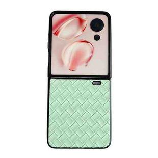 For Honor Magic V Flip Woven Texture Folding PU Phone Case(Green)