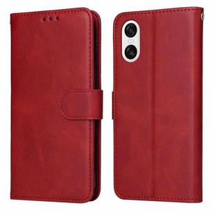 For Sony Xperia 10 VI Classic Calf Texture Flip Leather Phone Case(Red)