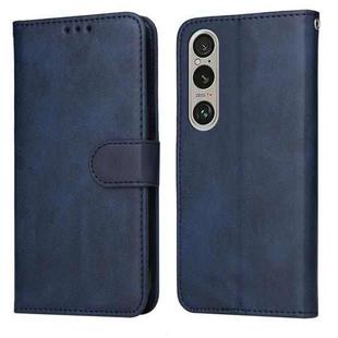 For Sony Xperia 1 VI Classic Calf Texture Flip Leather Phone Case(Blue)