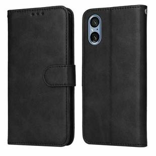 For Sony Xperia 5 V Classic Calf Texture Flip Leather Phone Case(Black)