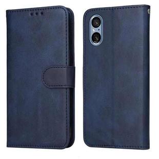 For Sony Xperia 5 V Classic Calf Texture Flip Leather Phone Case(Blue)