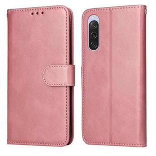 For Sony Xperia 10 V Classic Calf Texture Flip Leather Phone Case(Rose Gold)