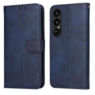 For Sony Xperia 1 VII Classic Calf Texture Flip Leather Phone Case(Blue)