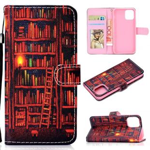 For iPhone 12 mini Colored Drawing Stitching Horizontal Flip Leather Case with Holder & Card Slots & Wallet(Bookshelf)