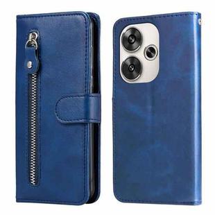 For Xiaomi Poco F6 Fashion Calf Texture Zipper Leather Phone Case(Blue)