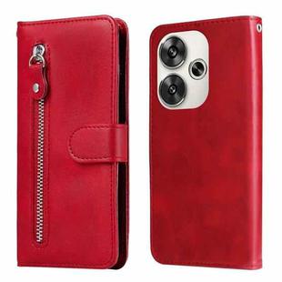 For Xiaomi Poco F6 Fashion Calf Texture Zipper Leather Phone Case(Red)