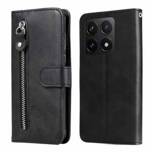 For Xiaomi 14T Fashion Calf Texture Zipper Leather Phone Case(Black)