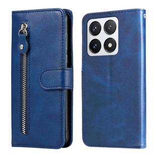 For Xiaomi 14T Pro Fashion Calf Texture Zipper Leather Phone Case(Blue)