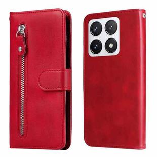 For Xiaomi 14T Pro Fashion Calf Texture Zipper Leather Phone Case(Red)