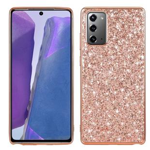 For Samsung Galaxy Note 20 Glitter Powder Shockproof TPU Protective Case(Rose Gold)
