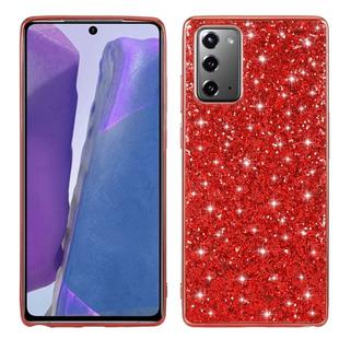 For Samsung Galaxy Note 20 Glitter Powder Shockproof TPU Protective Case(Red)