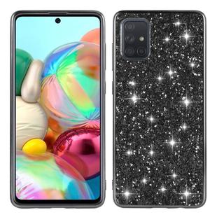 For Samsung Galaxy A41 Glitter Powder Shockproof TPU Protective Case(Black)