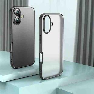 For iPhone 16 Plus Armor Clear TPU Hard PC Phone Case(Matte Black)