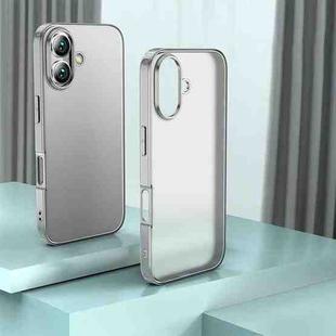 For iPhone 16 Plus Armor Clear TPU Hard PC Phone Case(Grey)