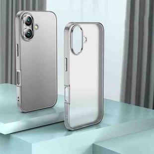 For iPhone 16 Armor Clear TPU Hard PC Phone Case(Grey)