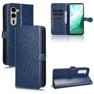 For Fujitsu Arrows F-51E We2 Plus Honeycomb Dot Texture Leather Phone Case(Blue)