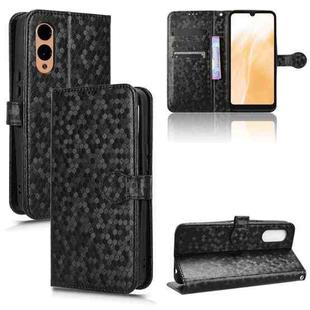 For Fujitsu Arrows F-51E We2 Honeycomb Dot Texture Leather Phone Case(Black)