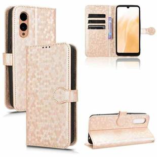 For Fujitsu Arrows F-51E We2 Honeycomb Dot Texture Leather Phone Case(Gold)