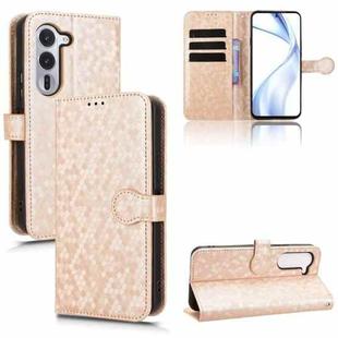 For Fujitsu Arrows Alpha F-51F Honeycomb Dot Texture Leather Phone Case(Gold)