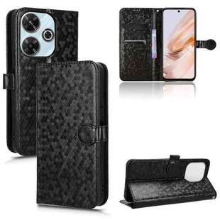 For Xiaomi Redmi 13 4G / Note 13R 5G Honeycomb Dot Texture Leather Phone Case(Black)