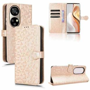 For Ulefone Note 17 Pro Honeycomb Dot Texture Leather Phone Case(Gold)