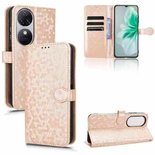 For Oukitel C38 Honeycomb Dot Texture Leather Phone Case(Gold)