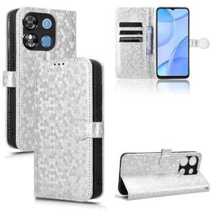 For Oukitel C57S Honeycomb Dot Texture Leather Phone Case(Silver)