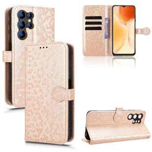 For Oukitel C1 / C1 Pro Honeycomb Dot Texture Leather Phone Case(Gold)