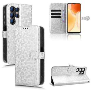 For Oukitel C61 / C61 Pro Honeycomb Dot Texture Leather Phone Case(Silver)