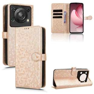For Oukitel C60 / C60 Pro Honeycomb Dot Texture Leather Phone Case(Gold)