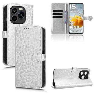 For Oukitel C65 / C65 Pro Honeycomb Dot Texture Leather Phone Case(Silver)