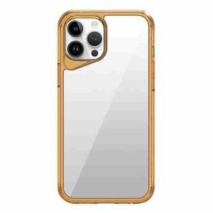 For iPhone 14 Pro Max Ice Transparent Series TPU + PC + Acrylic Hybrid Phone Case(Orange)
