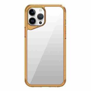 For iPhone 14 Pro Ice Transparent Series TPU + PC + Acrylic Hybrid Phone Case(Orange)