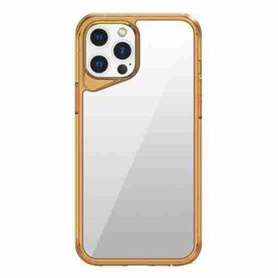 For iPhone 12 Pro Max Ice Transparent Series TPU + PC + Acrylic Hybrid Phone Case(Orange)